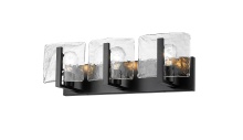 Golden 3164-BA3 BLK-HWG - Golden Lighting Aenon 3-light Vanity in Matte Black